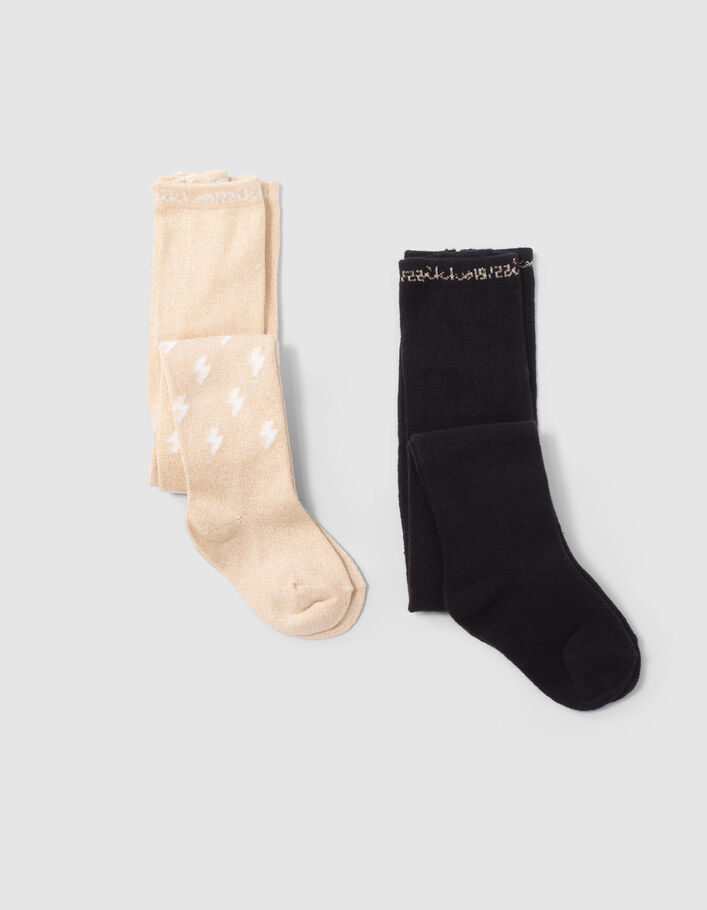 Collants dorés et noirs bébé fille