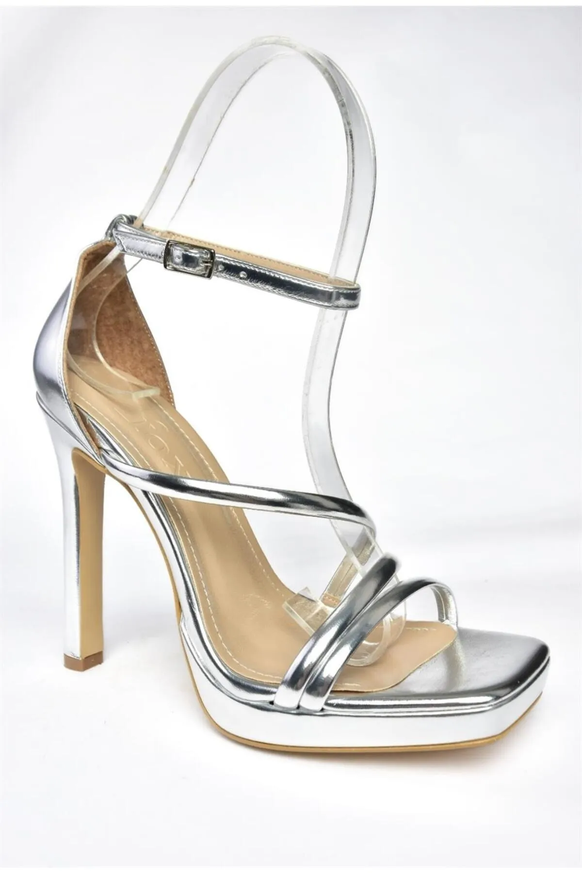 Fox Shoes  P569012459 Damen-Abendschuhe mit hohen Absätzen in Silber-Metallic