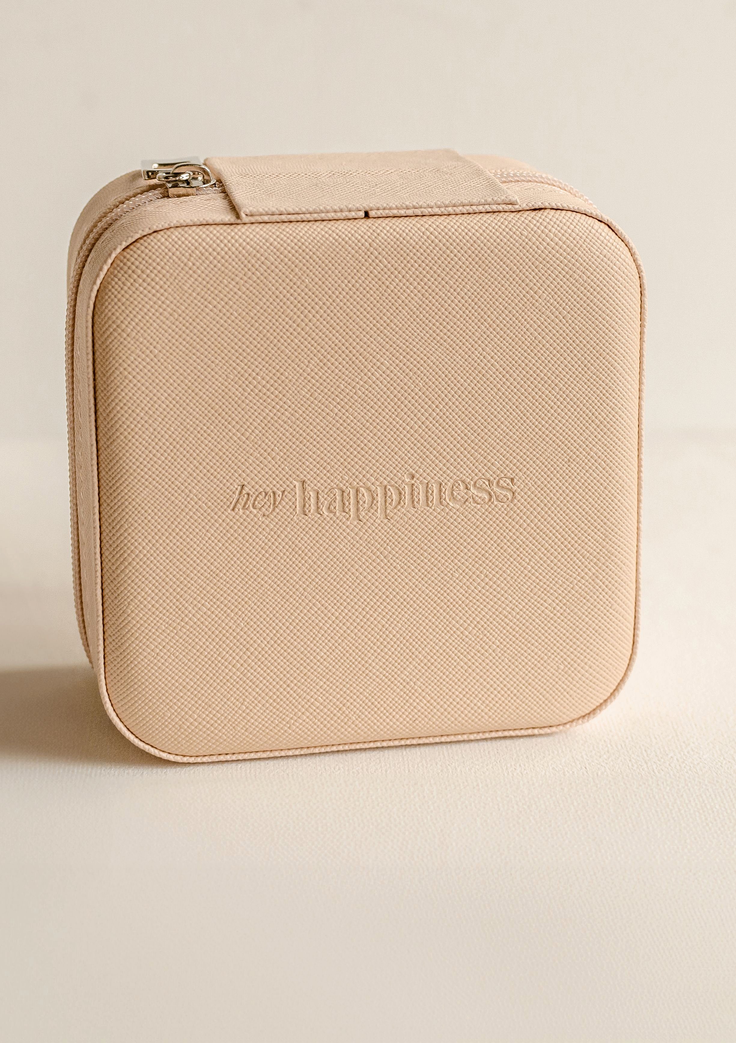 Hey Happiness Schmucketui Schmuck Etui in Rosa Farbe, Reise Schmuckorganizer mit Halter für Ohrringe, Ketten und Ringe