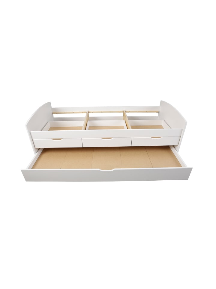 ebuy24 Bett Riewo Weiß 205 x 98 cm günstig kaufen onesize
