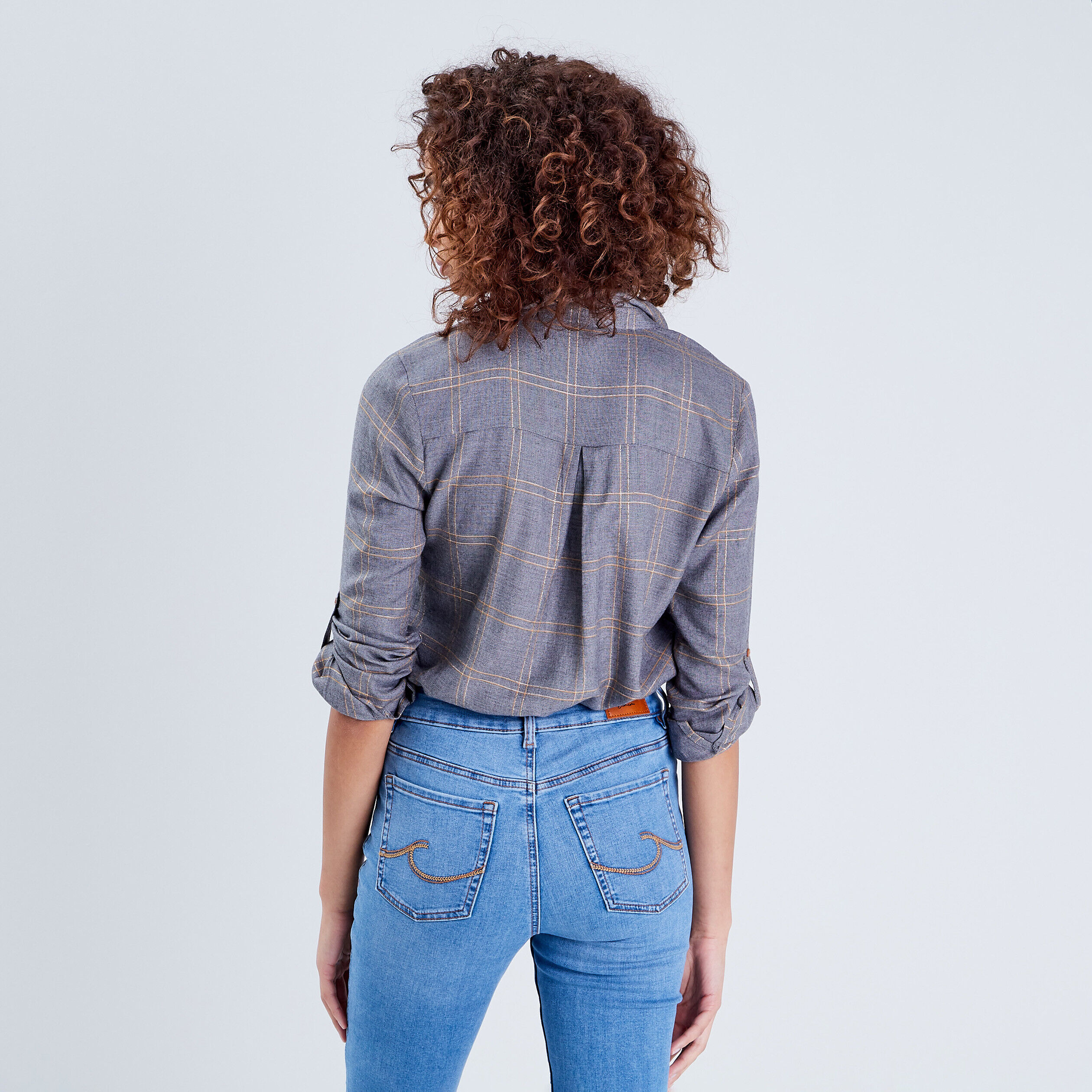 Chemise manches longues bleu marine femme | Cache Cache