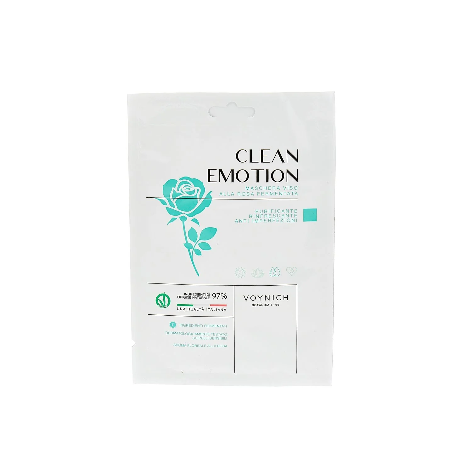 Mascarilla facial de rosa fermentada CLEAN EMOTION - Mascarilla facial hidratante y purificante