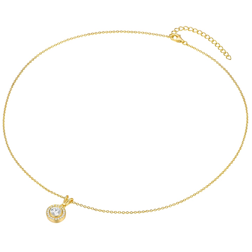 Rafaela Donata Chaîne Argent sterling Oxyde de zirconium (CZ) en Or jaune collier
