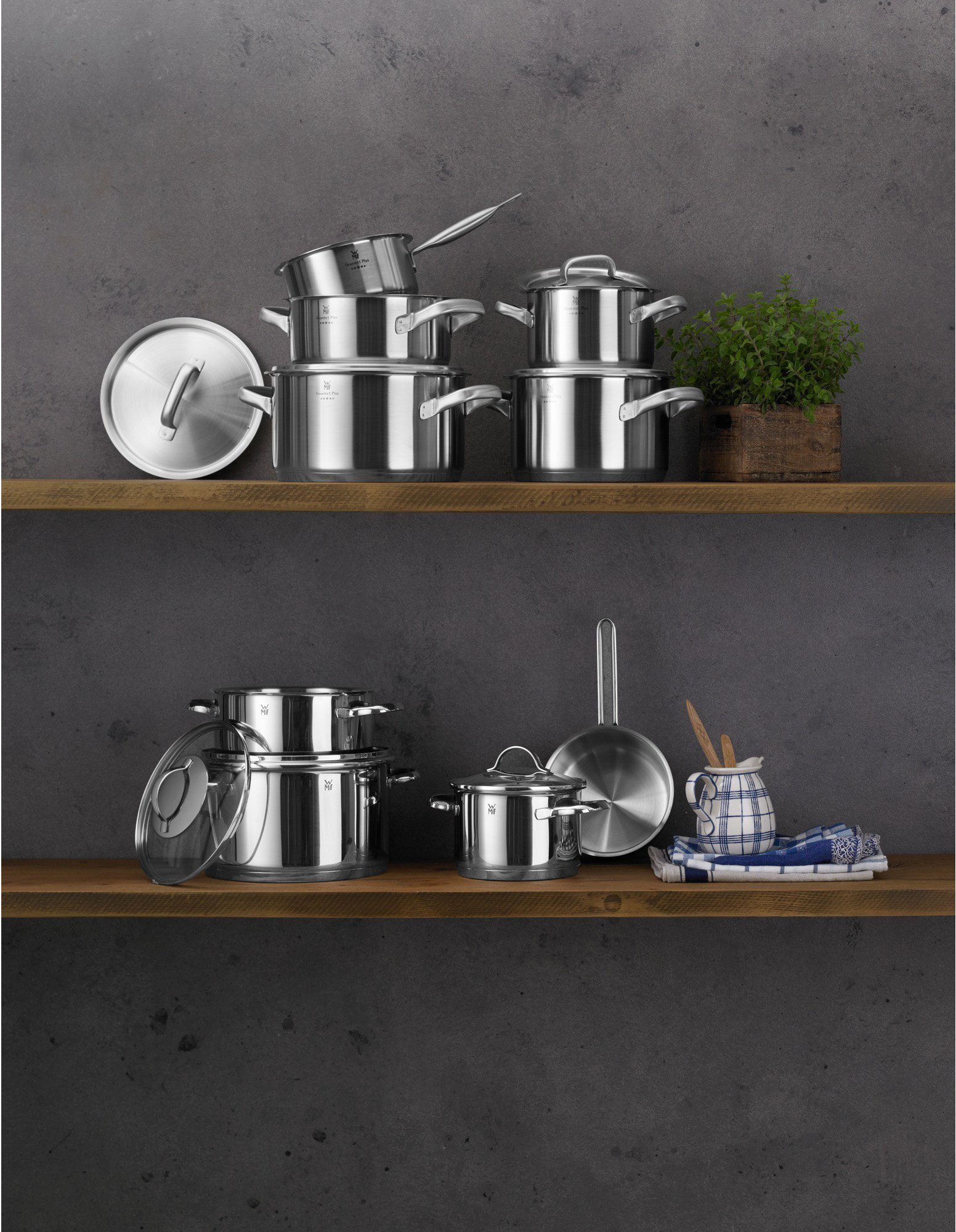 WMF Topf-Set Gourmet Plus, Cromargan® Edelstahl Rostfrei 18/10 (Set, 5-tlg), induktionsgeeignet