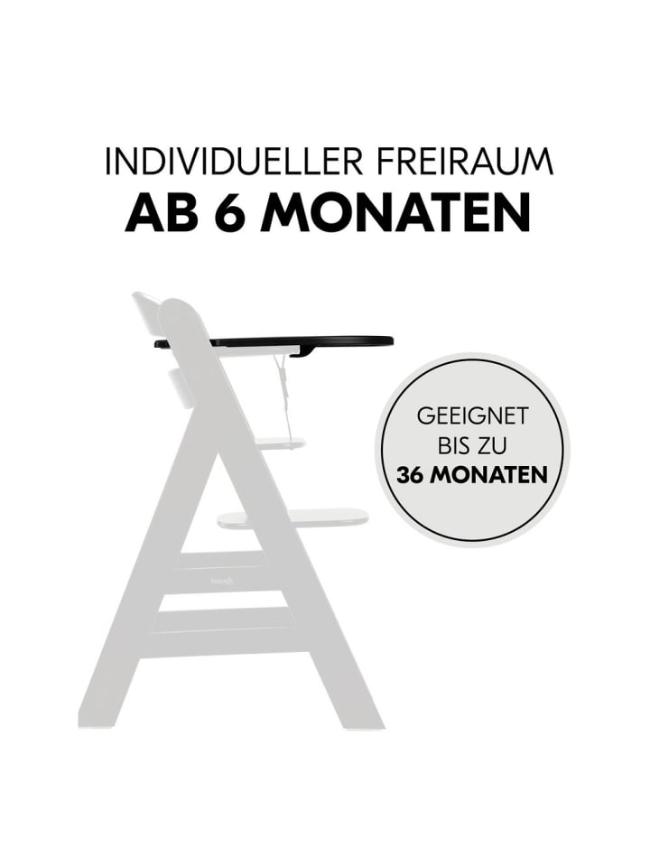 Hauck Essbrett und Tisch für Alpha Hochstuhl (Click Tray) in schwarz günstig kaufen onesize