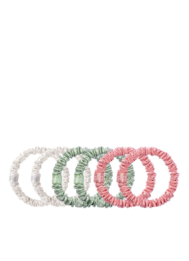 slip Core Pure Silk Skinny Scrunchies - hair elastic set of 6