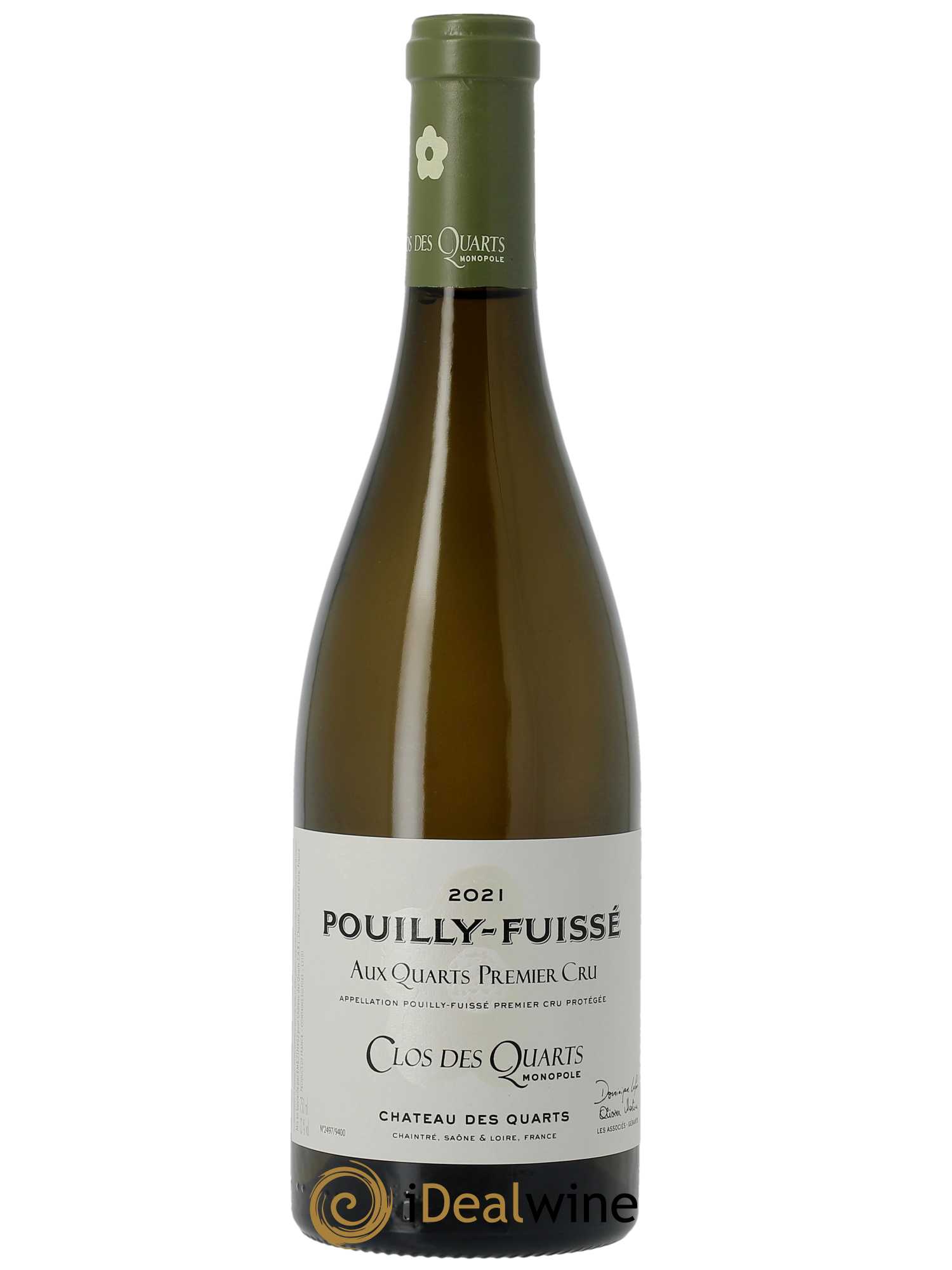 Pouilly-Fuissé 1er Cru Aux Quarts Clos des Quarts Monopole Château des Quarts  2021 - Lot de 1 Bouteille