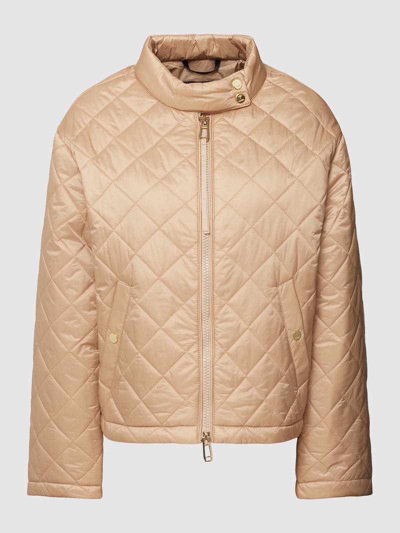 Steppjacke mit Strukturmuster in beige