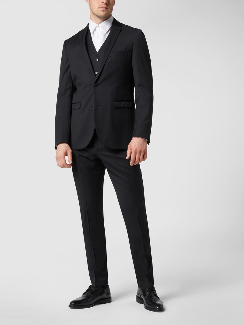 Slim FIt 2-Knopf-Sakko mit Stretch-Anteil Modell 'George' in schwarz