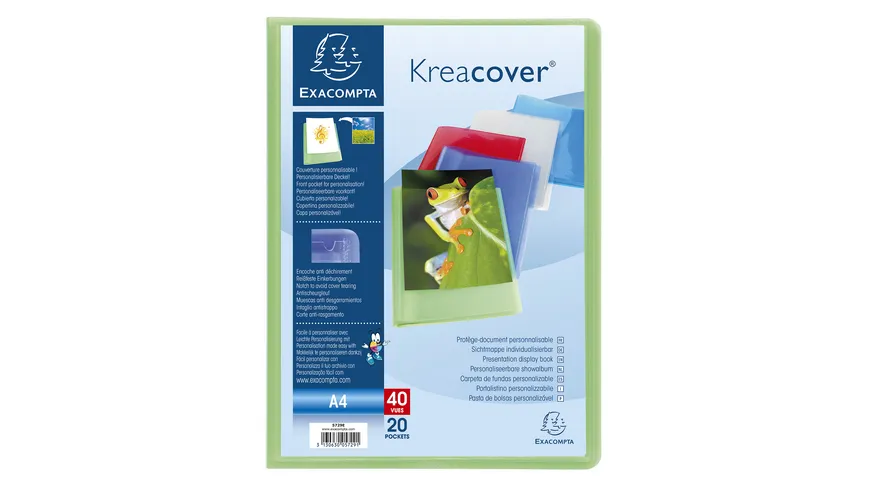 EXACOMPTA Sichtmappe mit 20 Hüllen Krea Cover A4 farbig sortiert sortiert