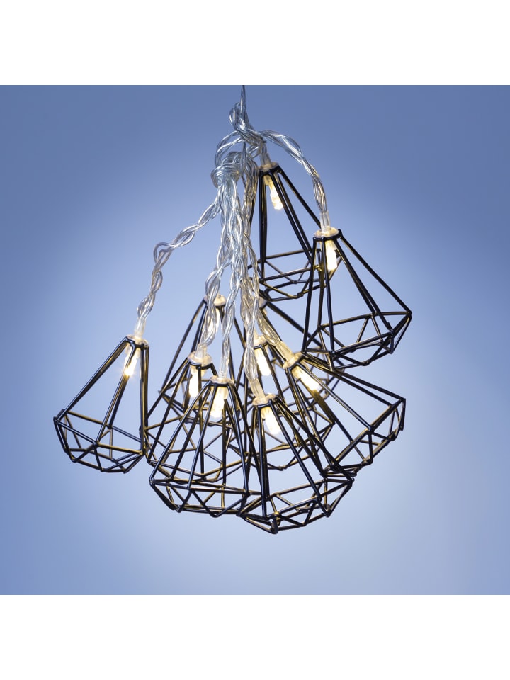 MARELIDA LED Lichterkette DIAMANT 10 kleine beleuchtete Rubine L: 1,6m in schwarz günstig kaufen onesize