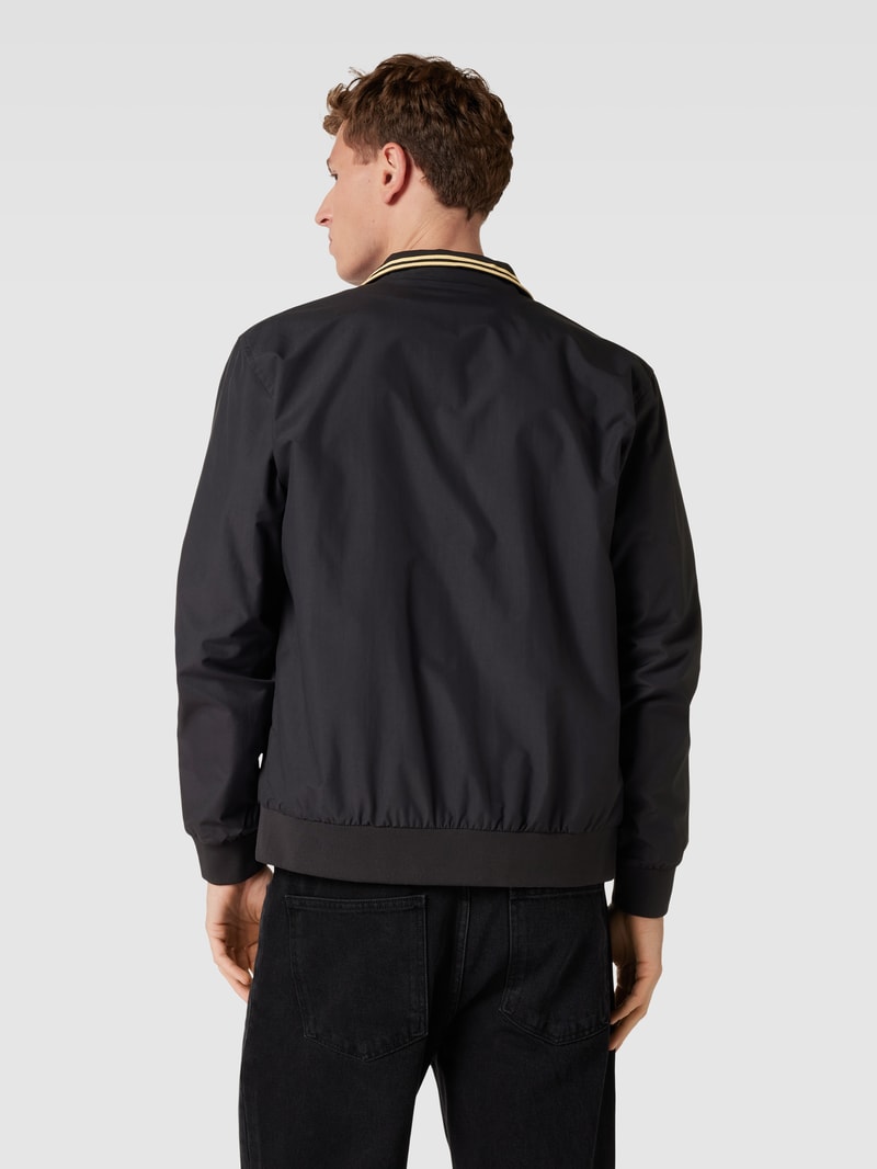Jacke mit Label-Stitching Modell 'Brentham' in schwarz