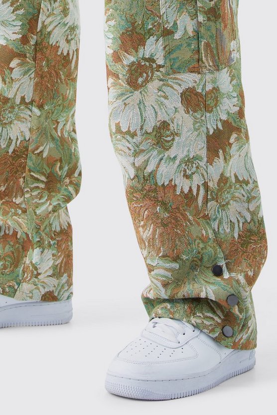 Plus lockere florale Hose mit Druckknöpfen