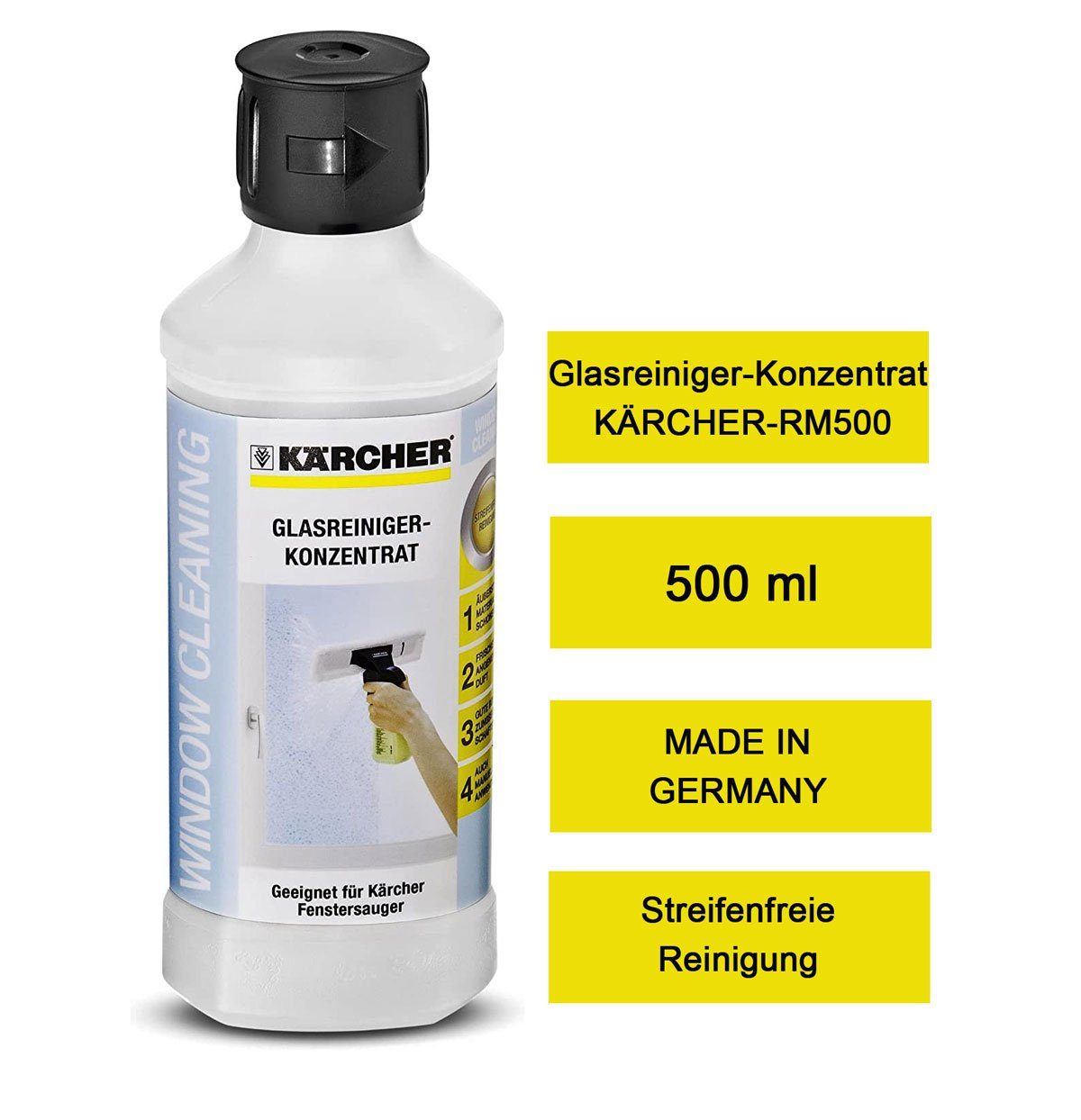 KÄRCHER Kärcher RM 500 Glasreinigerkonzentrat (3 x) Glasreiniger