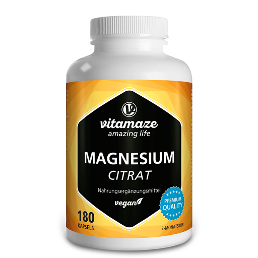 MAGNESIUMCITRAT 360 mg vegan Kapseln  180 St  Kapseln