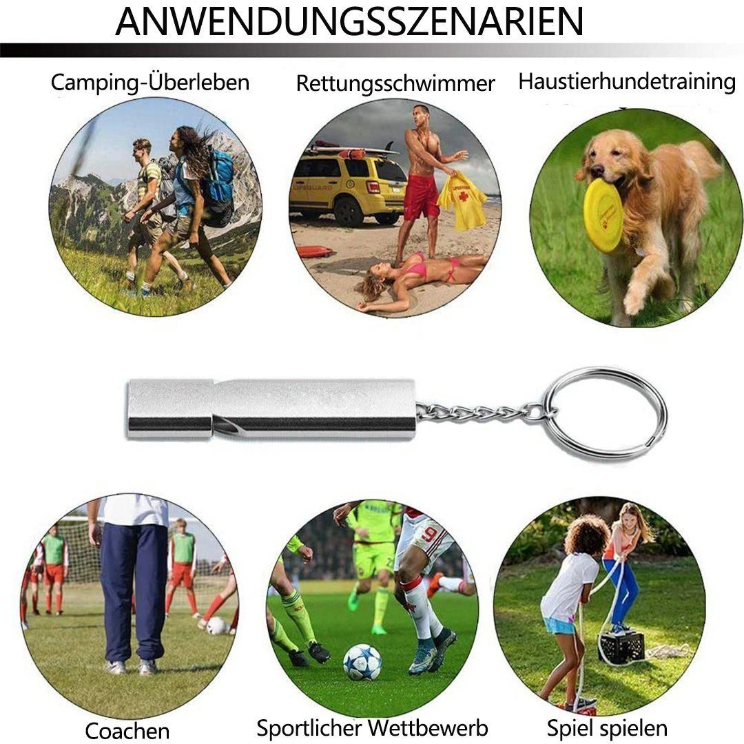 SOTOR Signalpfeife Sportunterricht Trillerpfeife,Notfallpfeife,mit Schlüsselanhänger, (2-St), Schule Gym Outdoor Camping Angeln Wandern Jagen Lebensrettend Notfall
