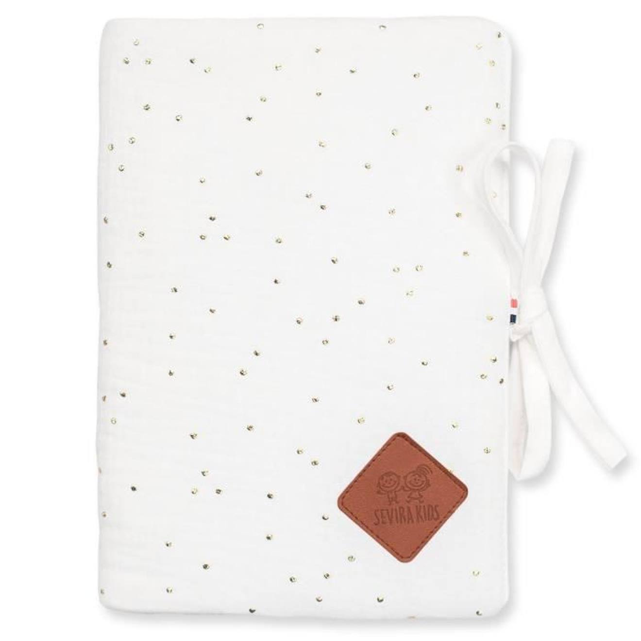 Protège carnet de santé en gaze de coton, Jeanne Blanc à pois or TU Blanc à Pois Or blanc
