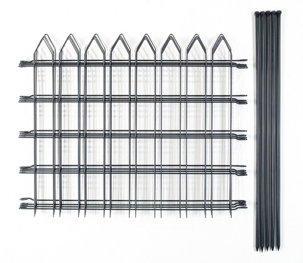 Powertec Garden Zaun-4er Set, ca. 1000 x 800 mm - Grau, 21FS03