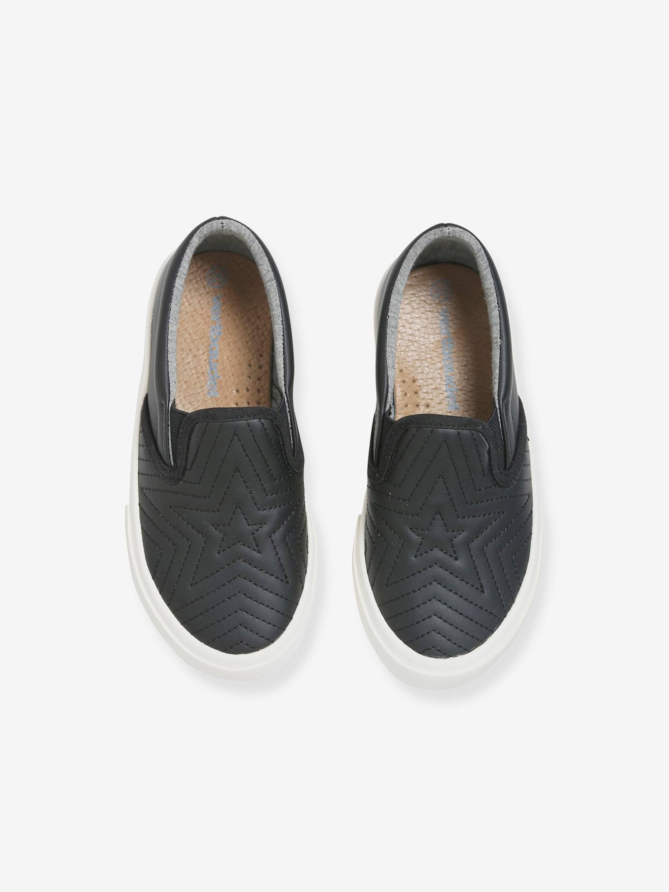 Vertbaudet Mädchen Slip-on-Sneakers, Sterne - schwarz