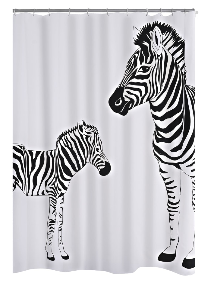 RIDDER Duschvorhang Textil Zebra schwarz 180x200 cm günstig kaufen onesize