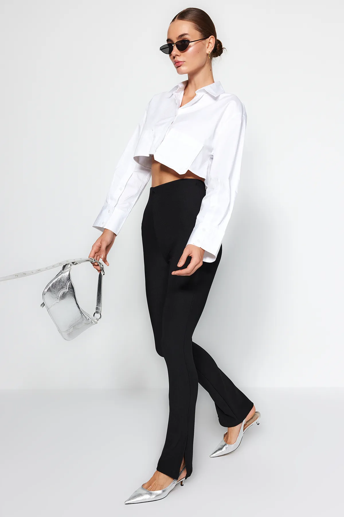 Trendyol Collection  Leggings - Schwarz - Hoher Bund