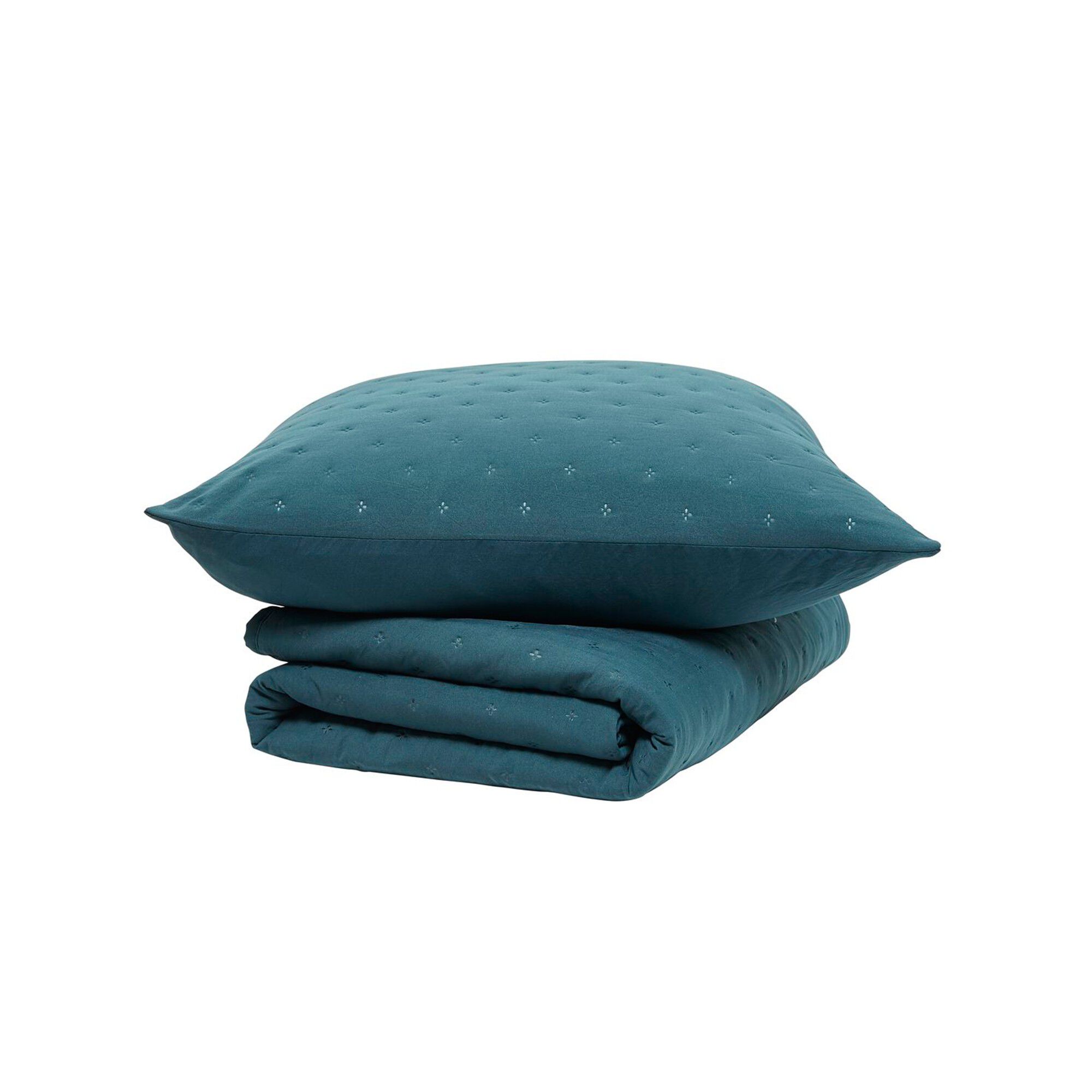 Ensemble couvre-lit uni matelassé reliefé