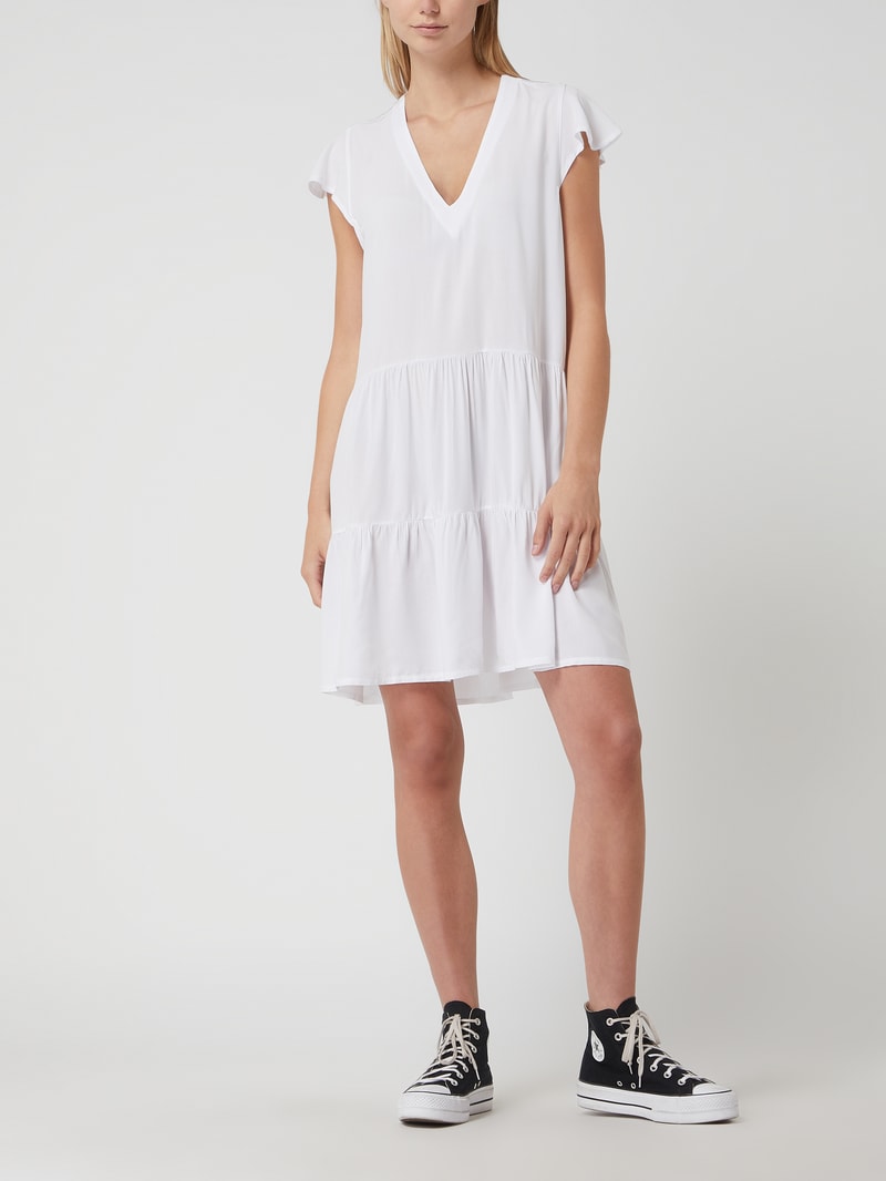 Shirtkleid aus Viskose in weiß