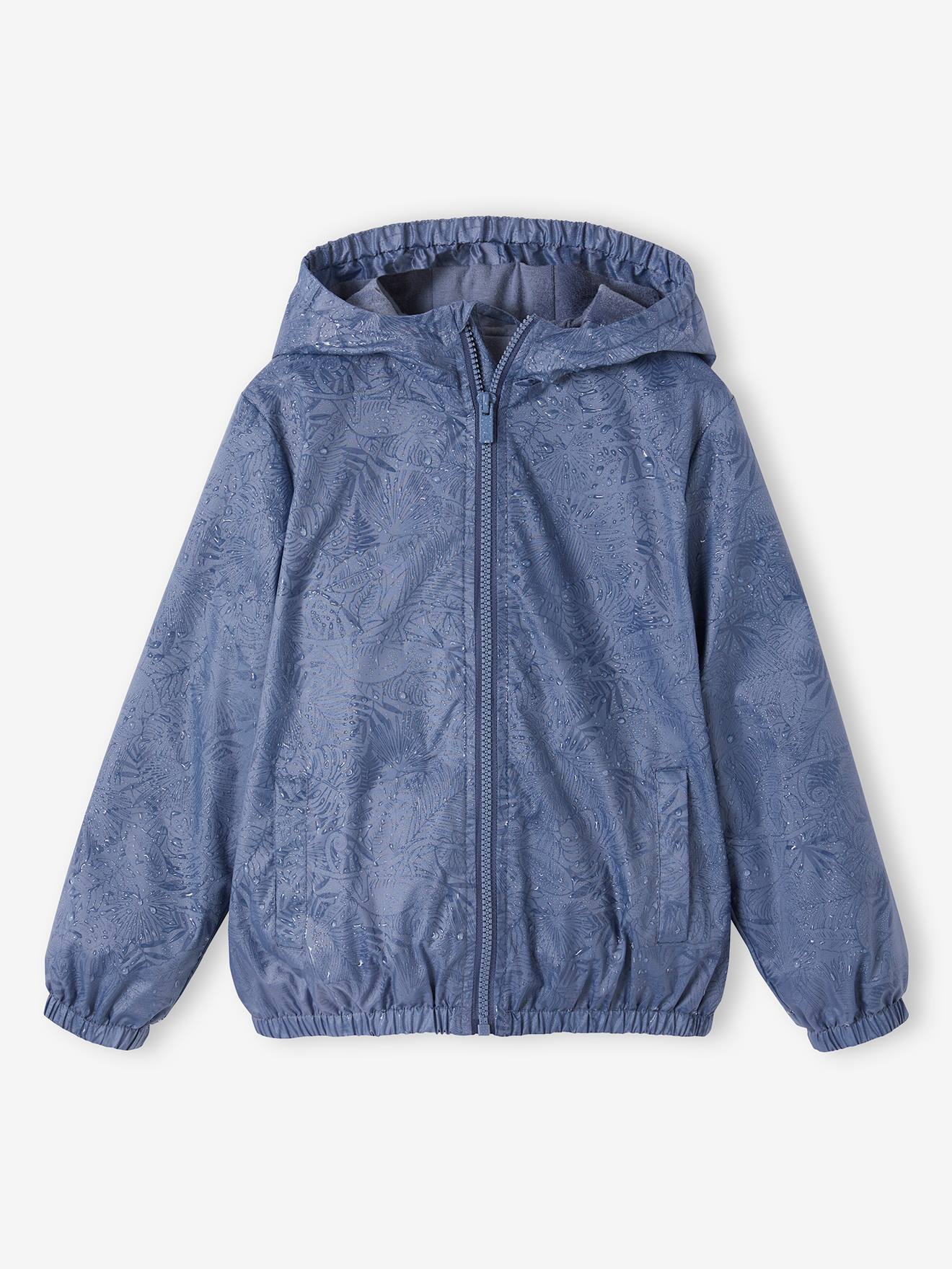 Vertbaudet Faltbare Jungen Regenjacke mit Gürteltasche - graublau