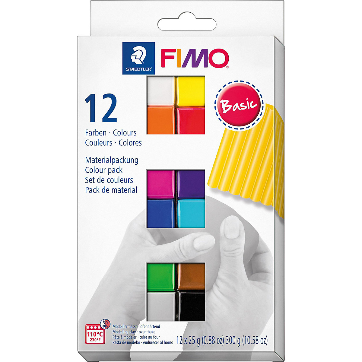 FIMO soft Materialpackung Basic Colours, 12 x 25 g