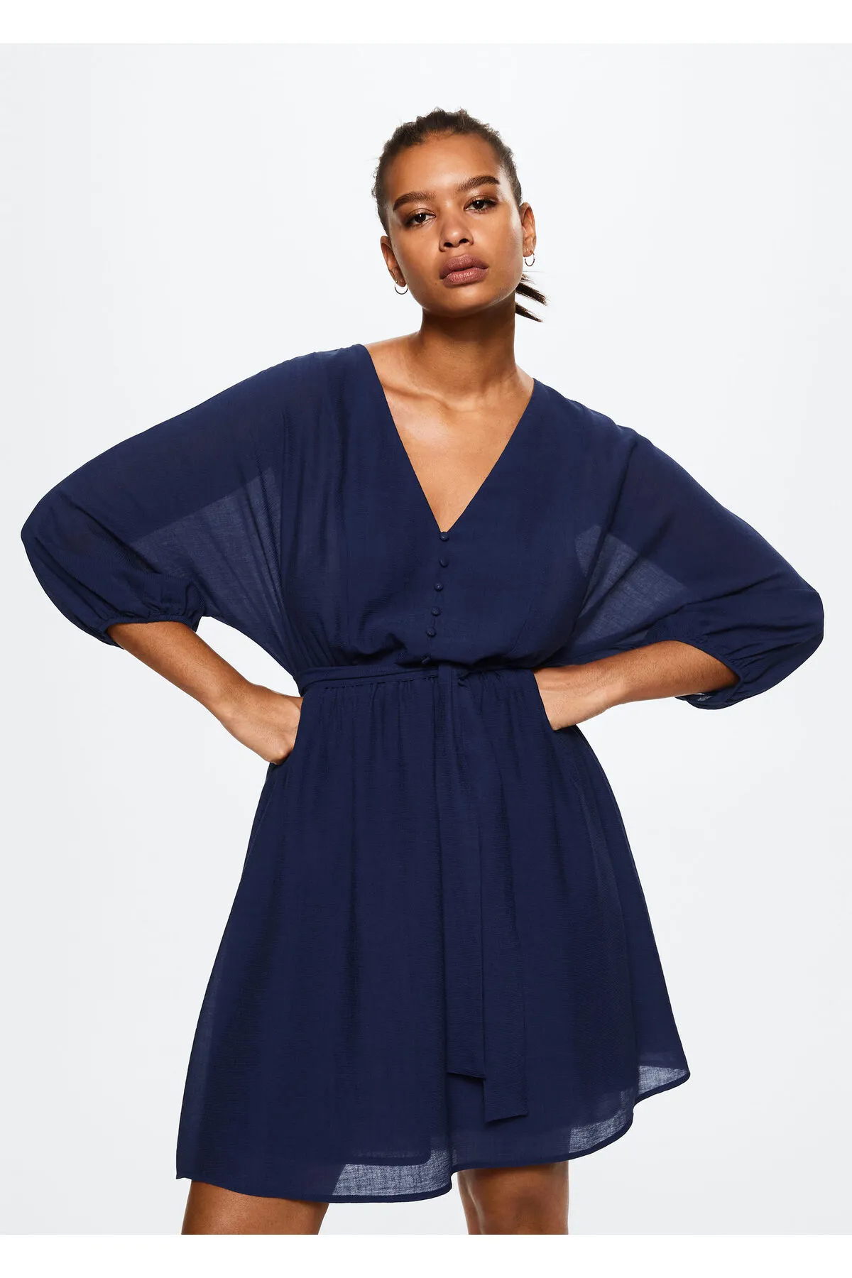 MANGO  Blaues Damenkleid 37053838