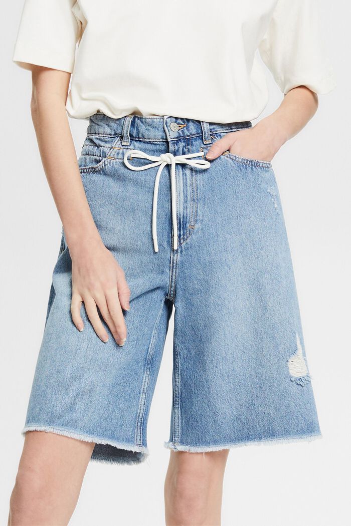 Denimshorts mit Kordelzug