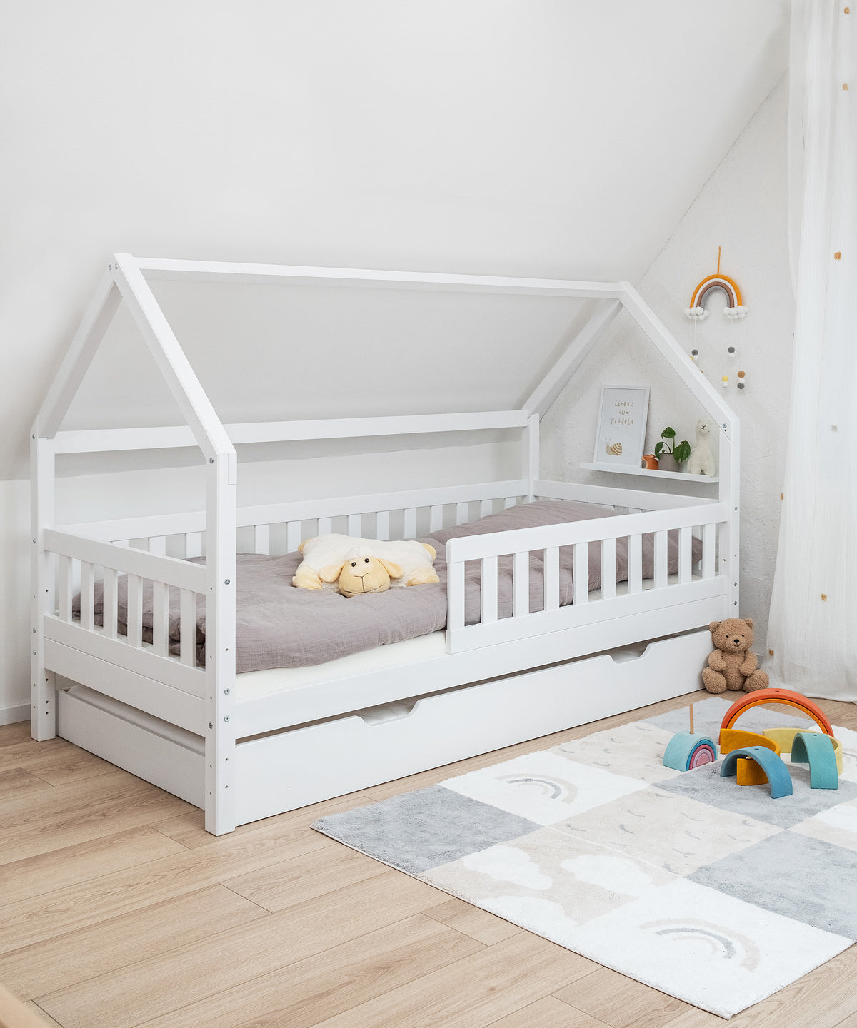Hausbett Kiefer Weiß