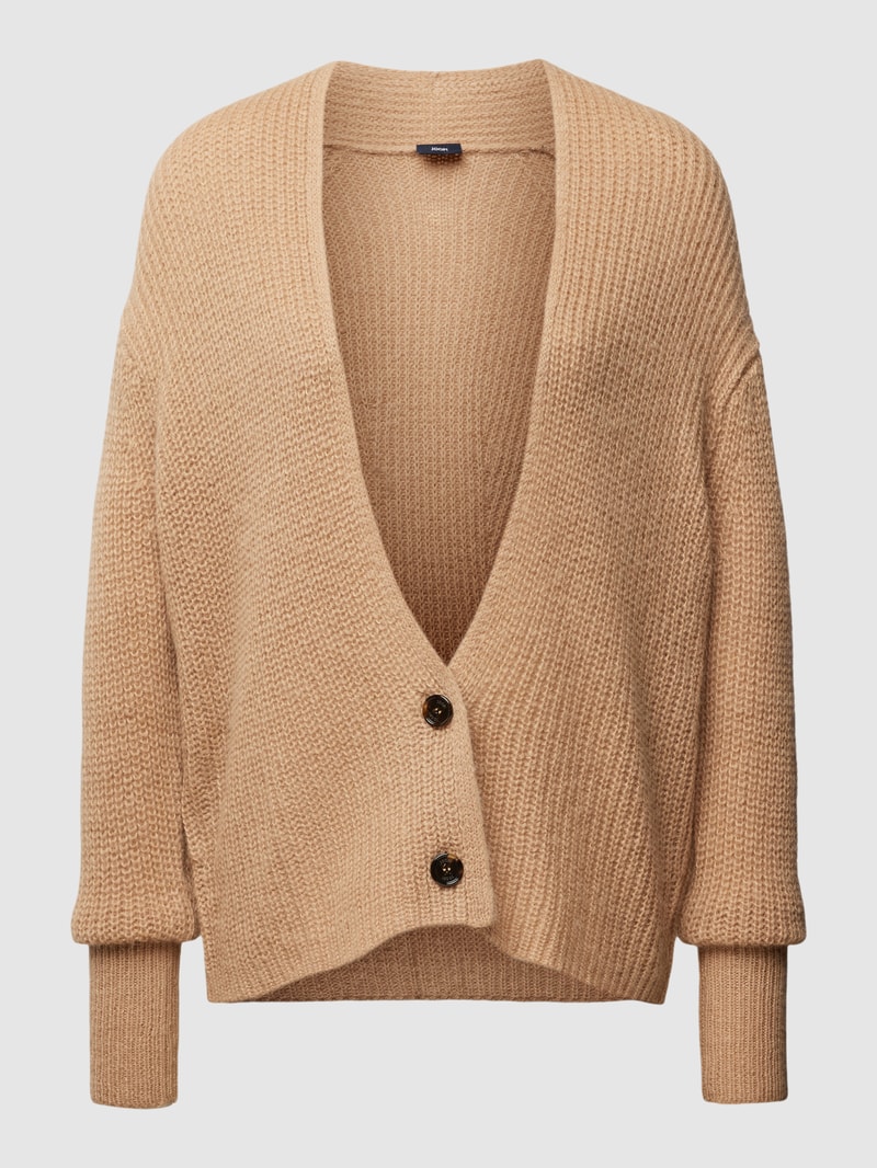 Strickjacke mit Strukturmuster in camel