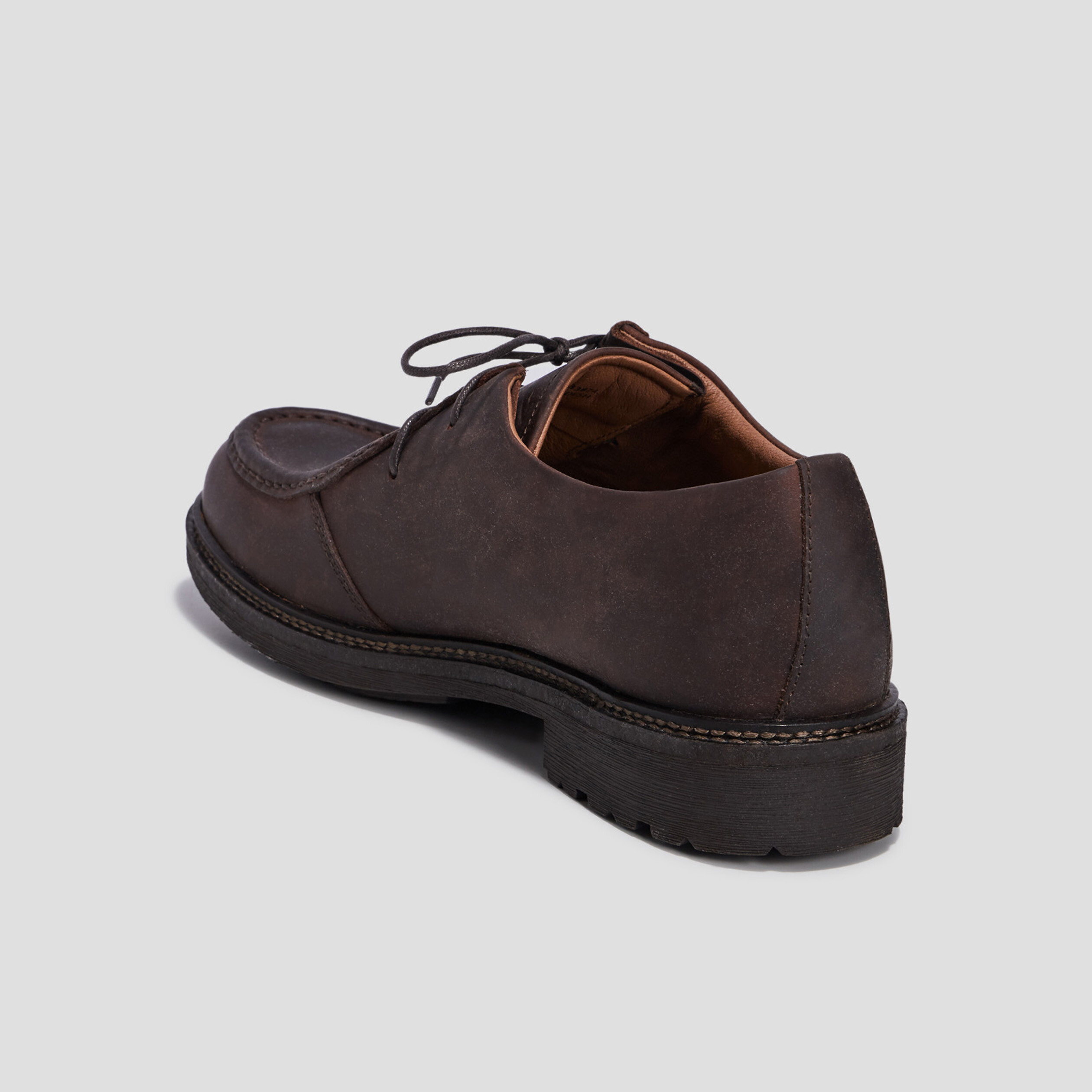 Derbies à lacets en cuir marron homme | La Halle