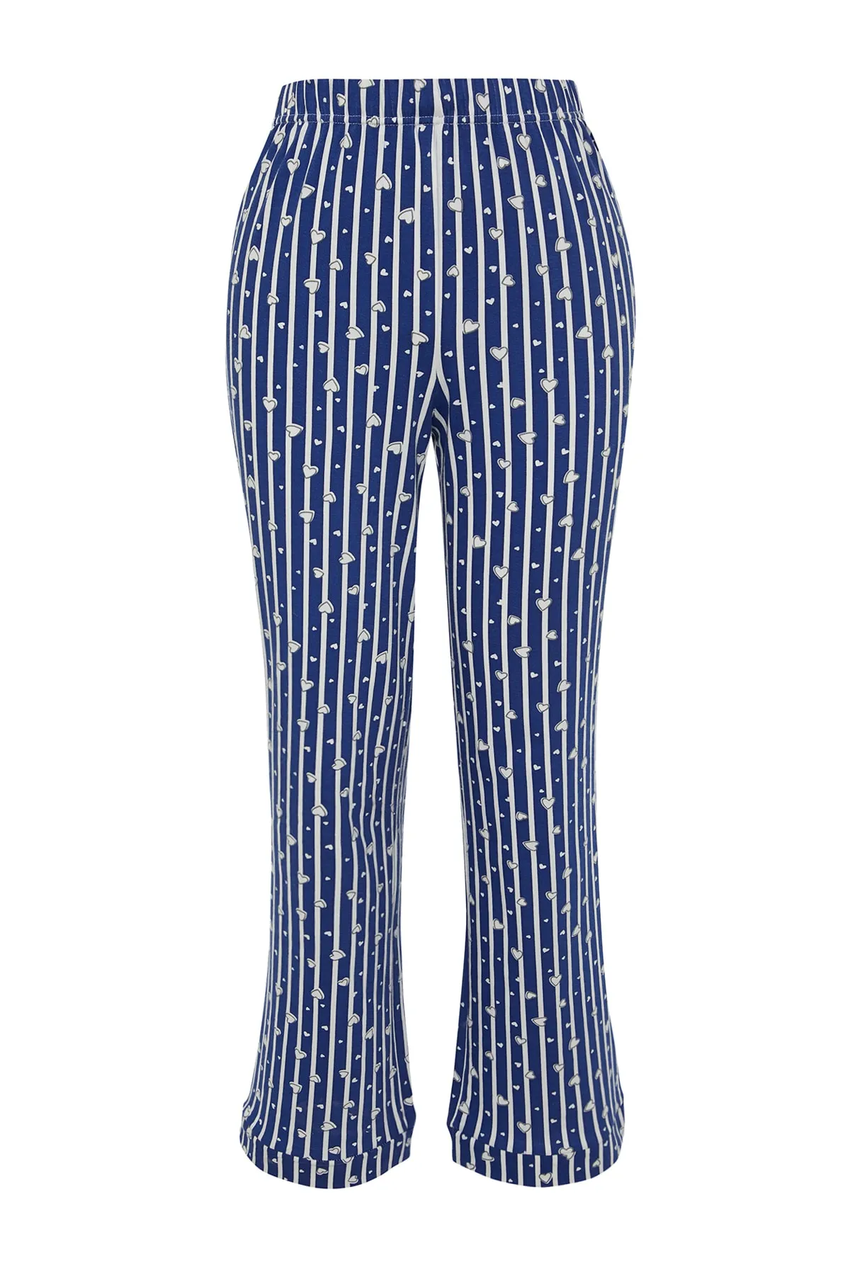 Trendyol Collection  Marineblaue, gestreifte, gestrickte Pyjamahose aus Baumwolle THMSS23PJ00002