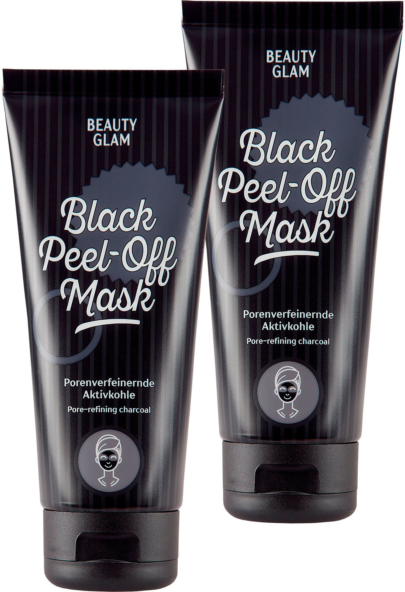 BEAUTY GLAM Gesichtspflege-Set Black Peel Off Mask, 2-tlg.