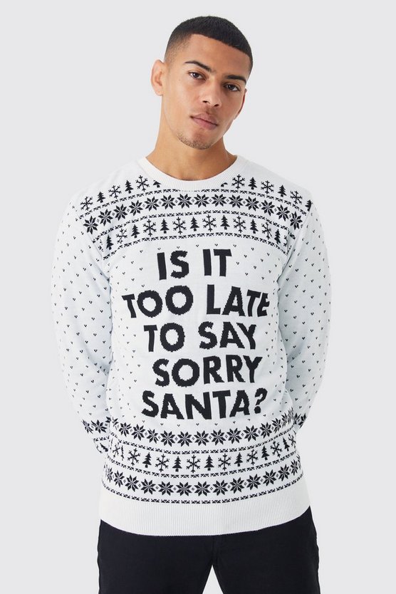 Weihnachtspullover mit Sorry Santa Print
