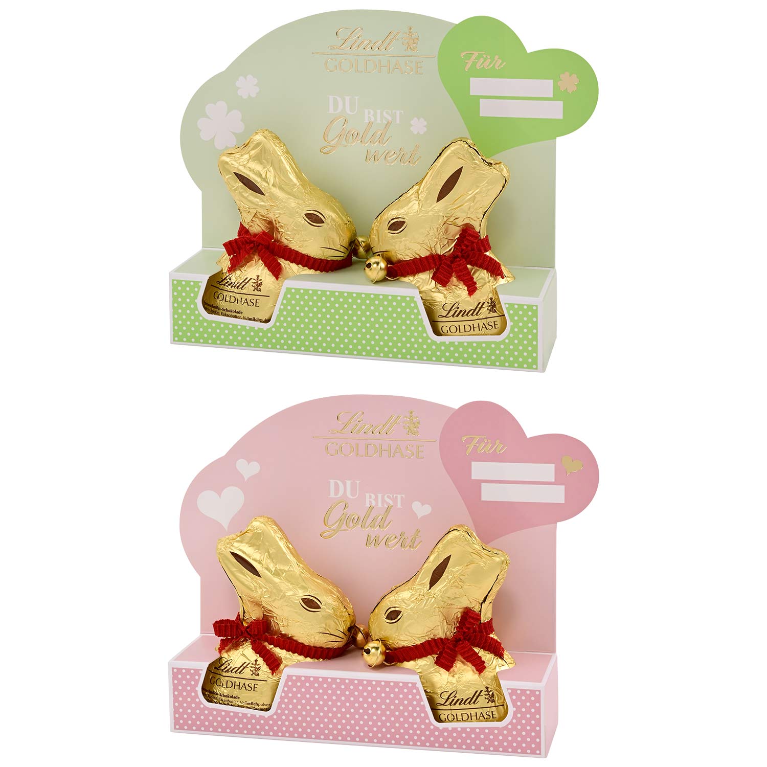 Lindt 'Du bist Gold wert' Goldhasen-Paar 100g