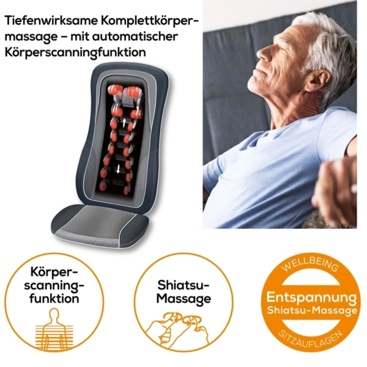 Beurer MG 315 Shiatsu Sitzauflage & Fußmassagegerät FM 90-Ultimative Entspannung