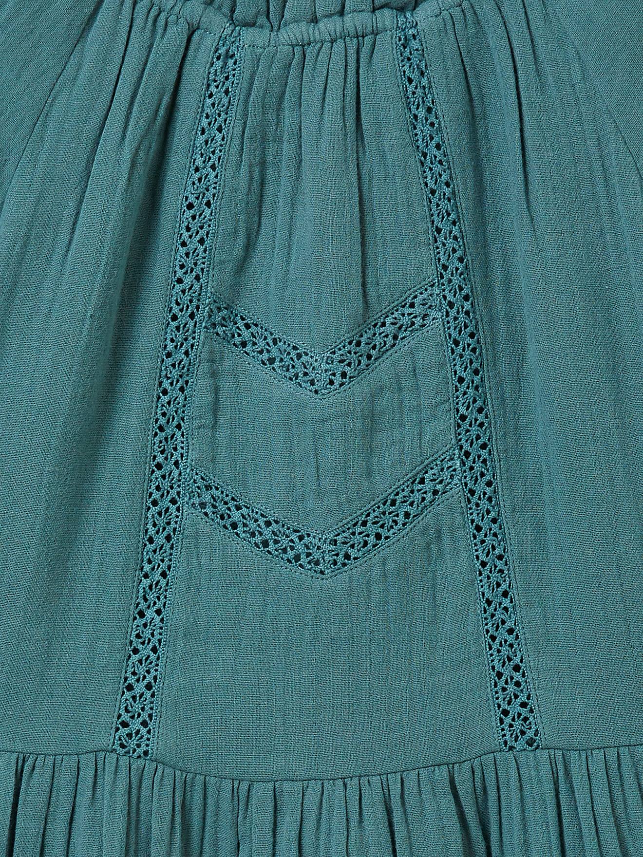 Robe en gaze de coton col montant fille CYRILLUS marron