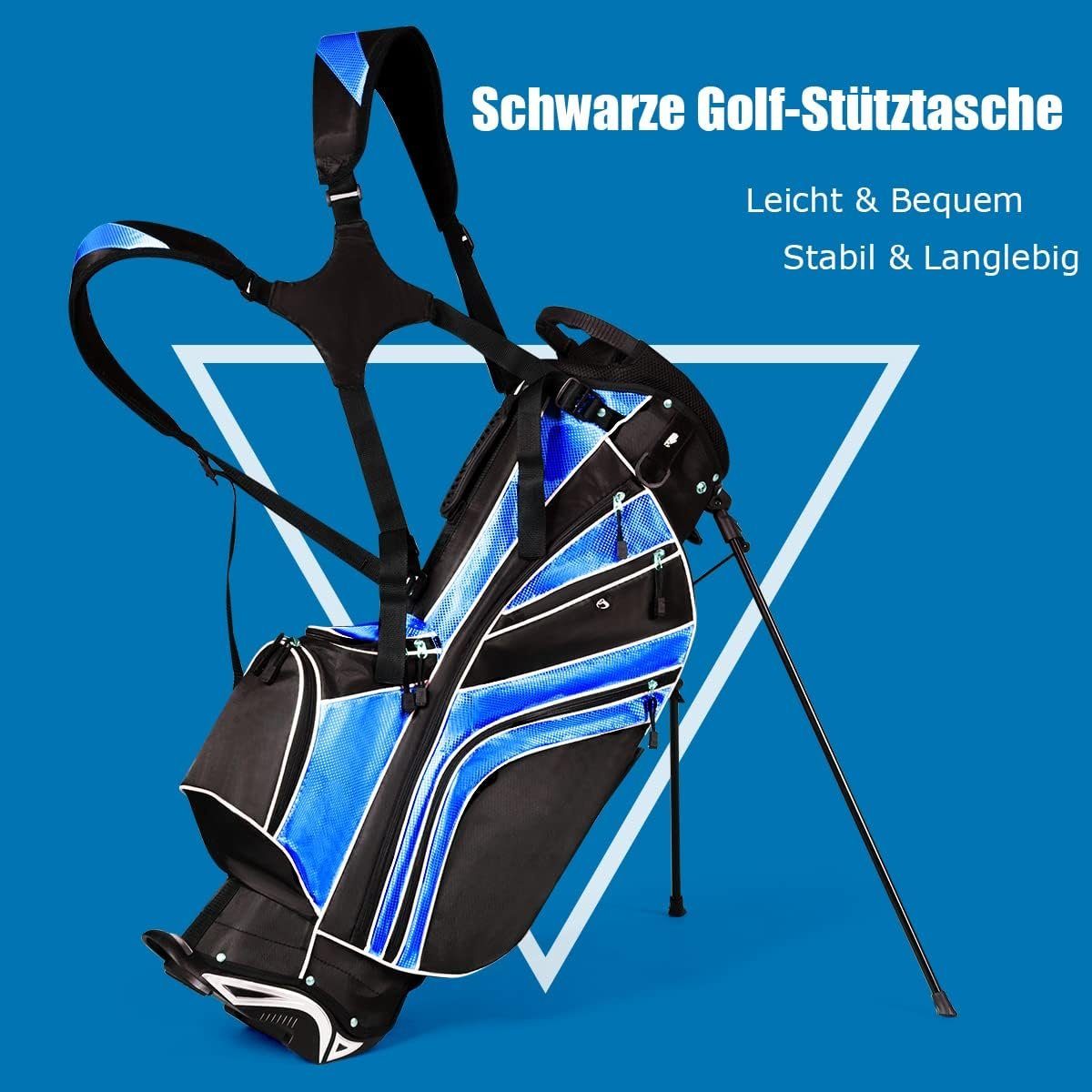 KOMFOTTEU Golftrolley Golf-Tasche, mit 5-Wege-Schlägeroberteil
