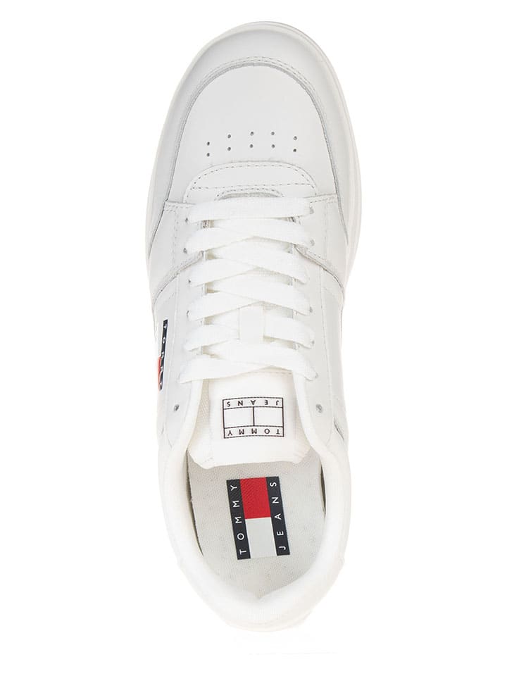 Tommy Hilfiger Shoes Leder-Sneakers in Weiß günstig kaufen
