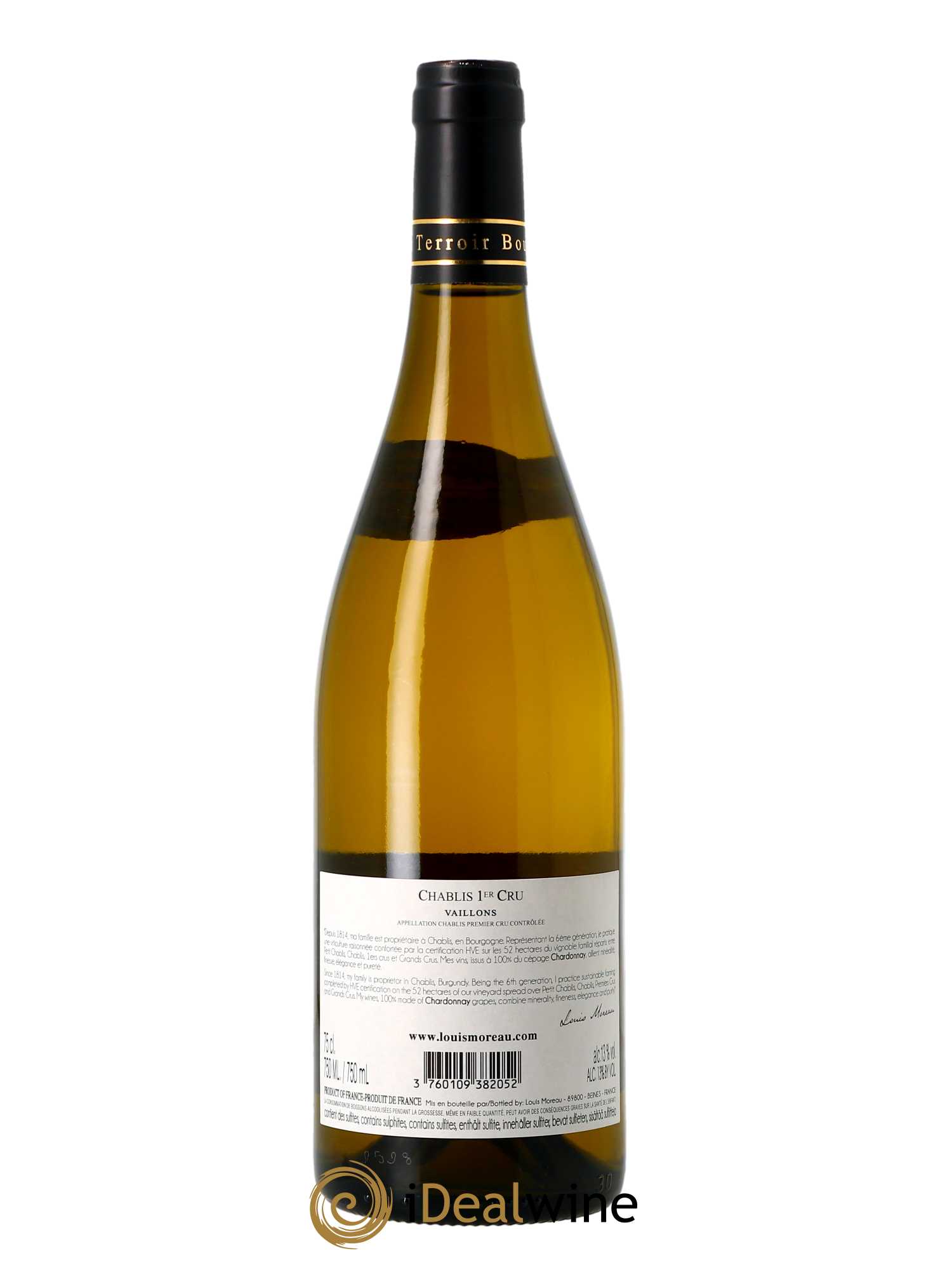 Chablis 1er Cru Vaillons Louis Moreau  2020 - Lot de 1 Bouteille