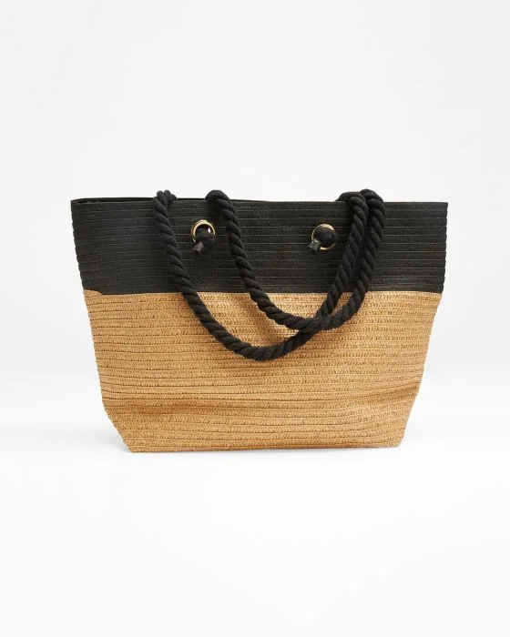 Sac paille bicolore