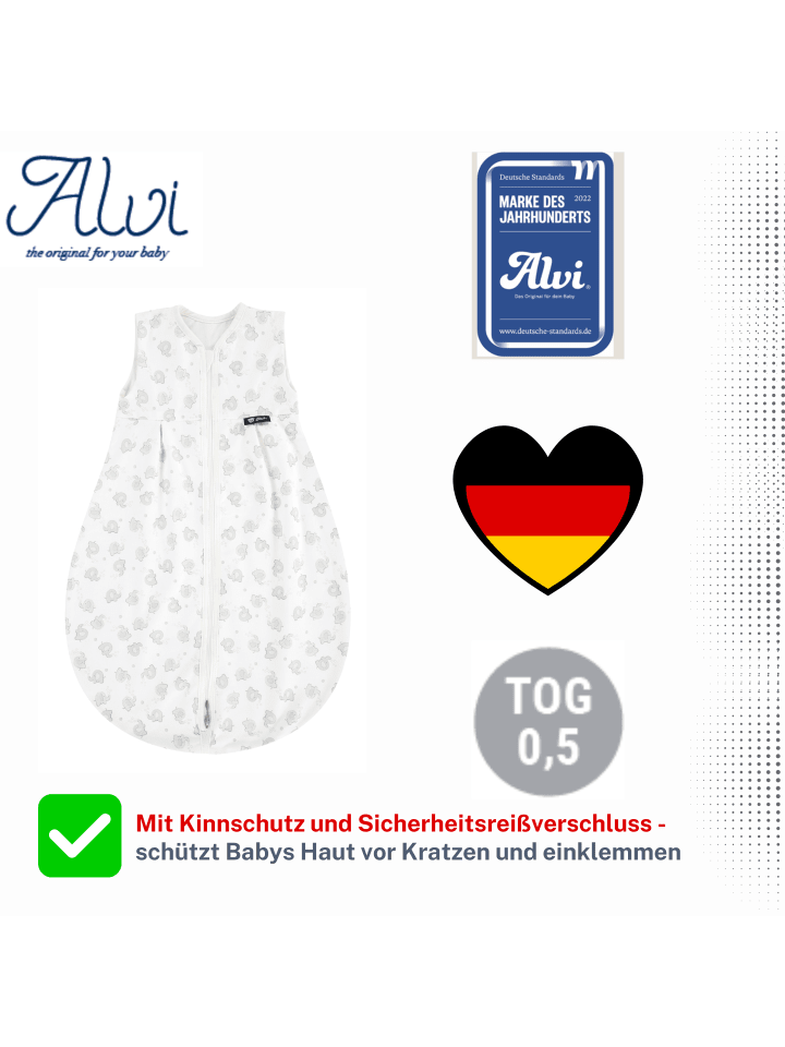 Alvi Mäxchen Sommer Schlafsack light Exclusiv in Streifenfant Silber 865-9 günstig kaufen 110