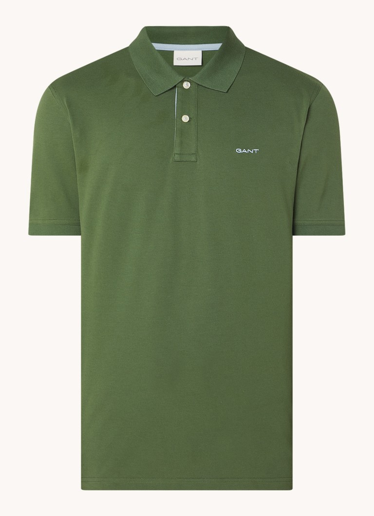 Polo Gant a vestibilità classica in piqué di cotone con logo ricamato
