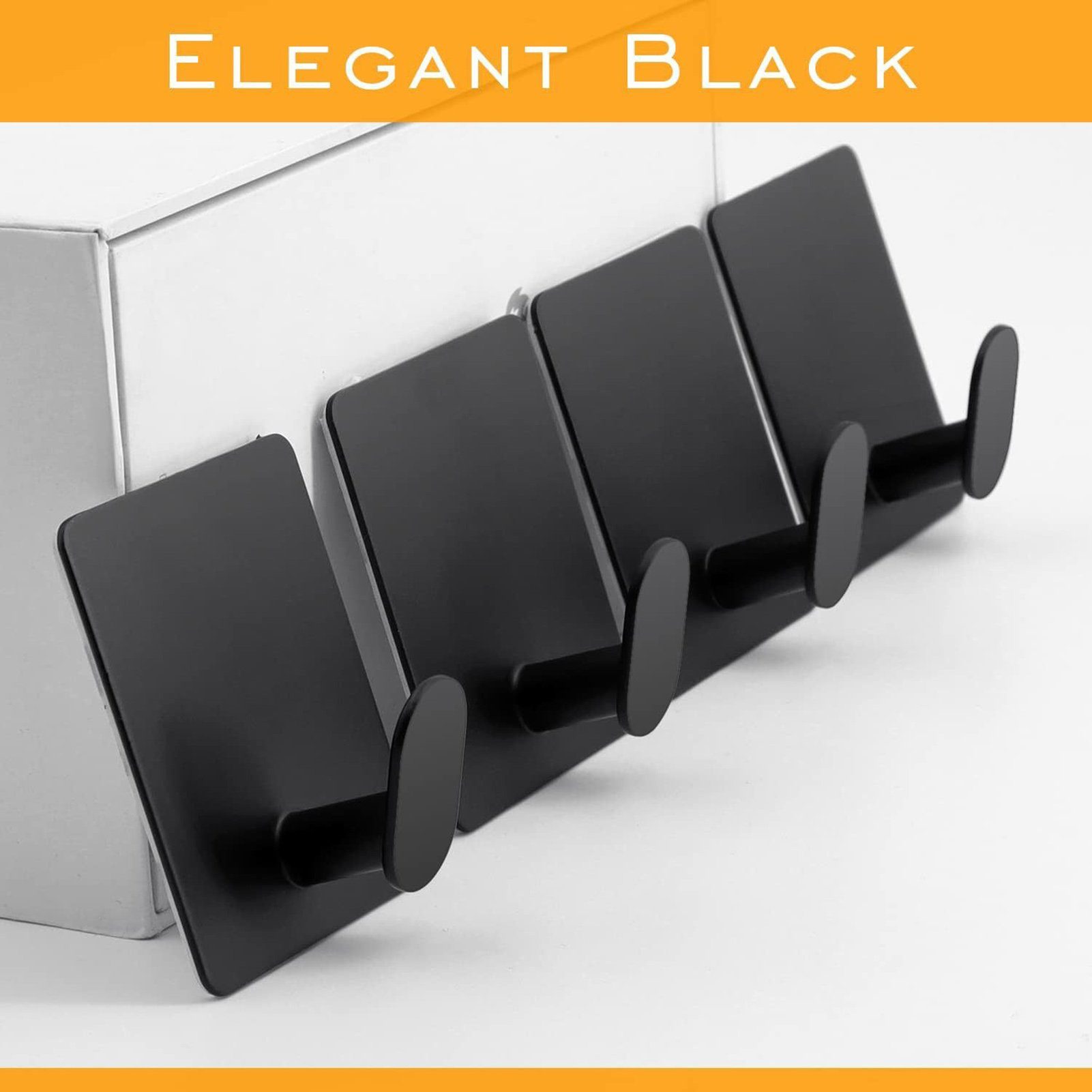 Blusmart Wandhaken 4 Stück Wand Montiert Kleiderbügel Tür Haken, (RobeKleidung Haken, Stanzfreies), Lackhaken aus Edelstahl
