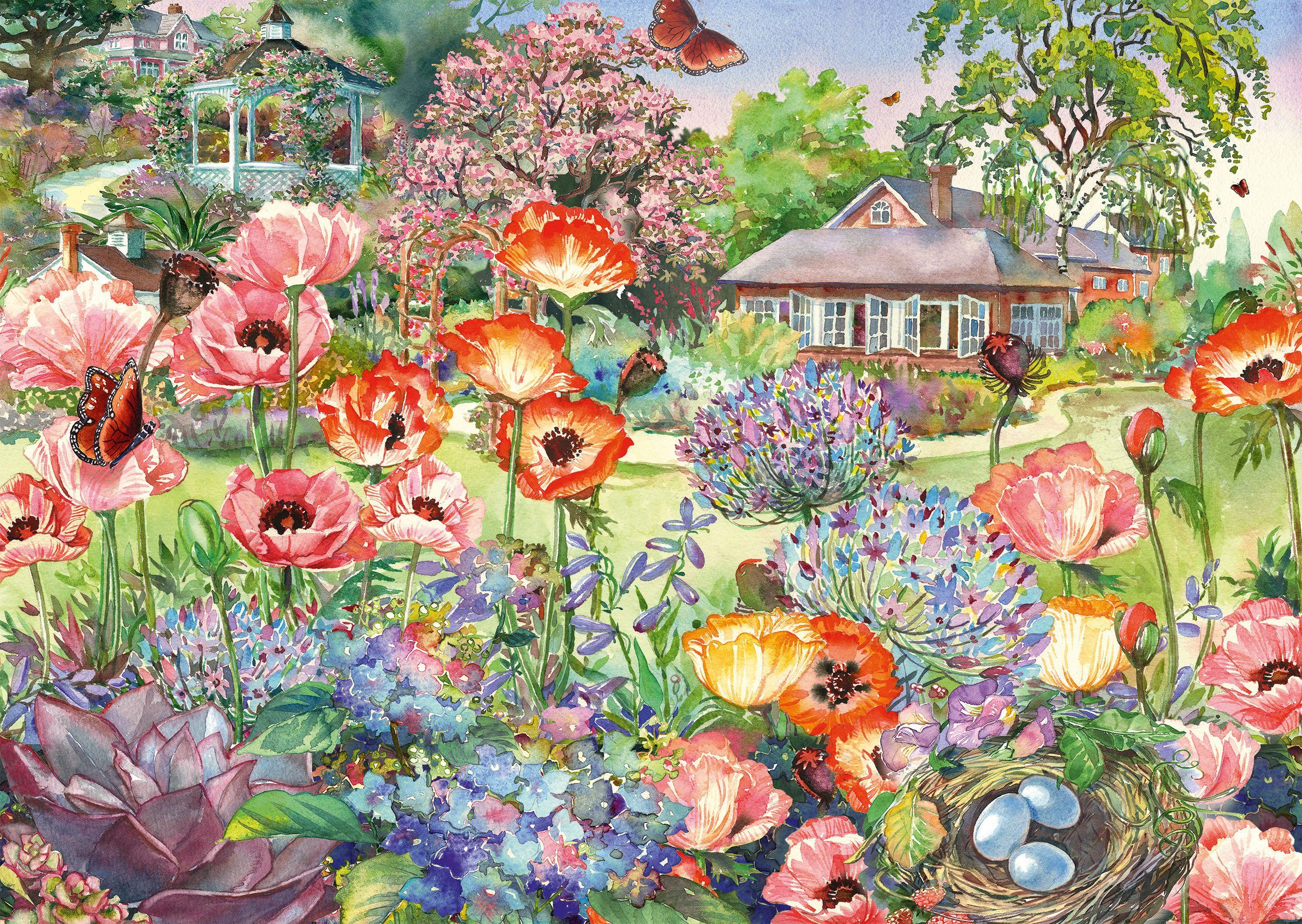 Schmidt Spiele Puzzle Blühender Garten, 1000 Puzzleteile, Made in Europe