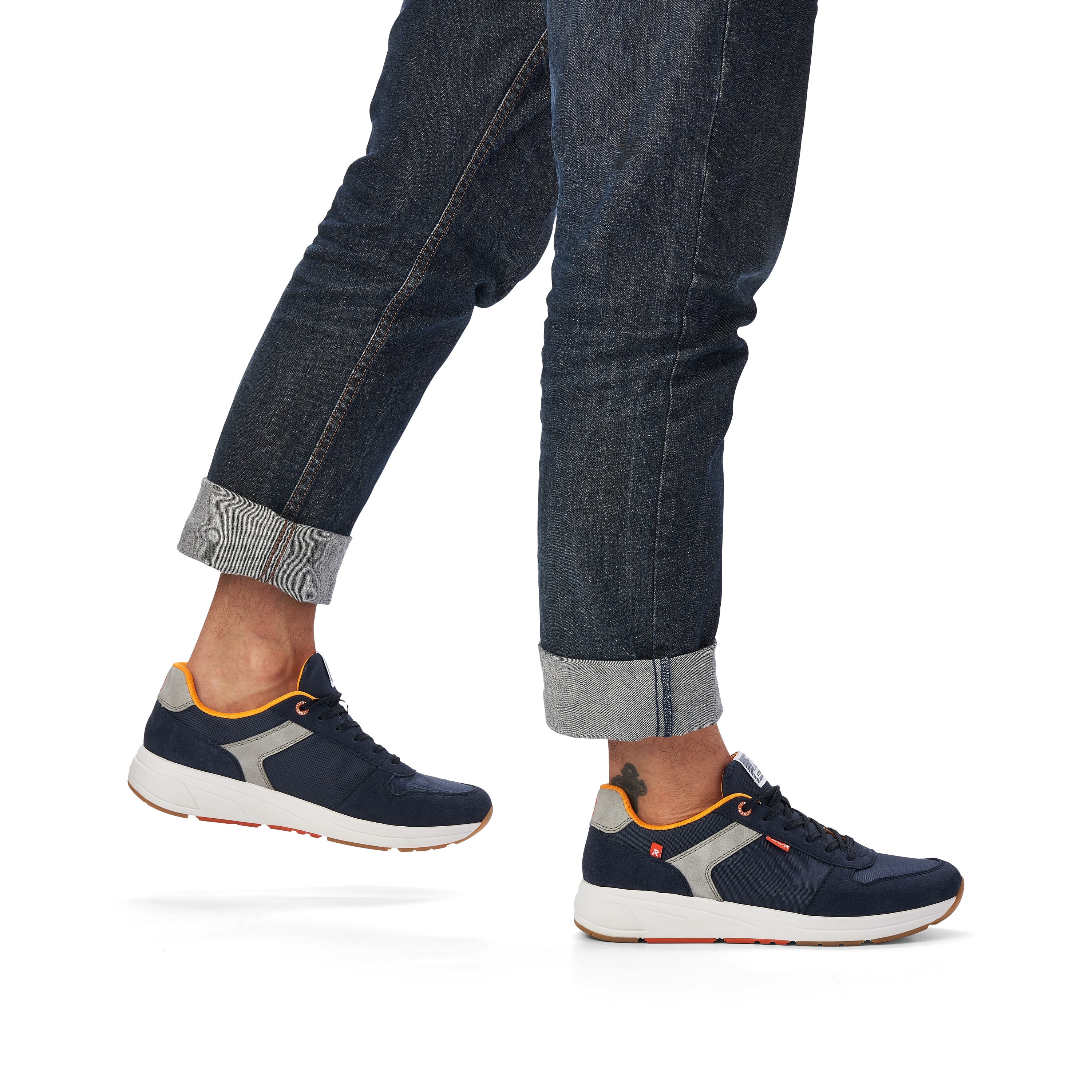 Rieker Herren Sneaker Low navy-blue steel-grey
