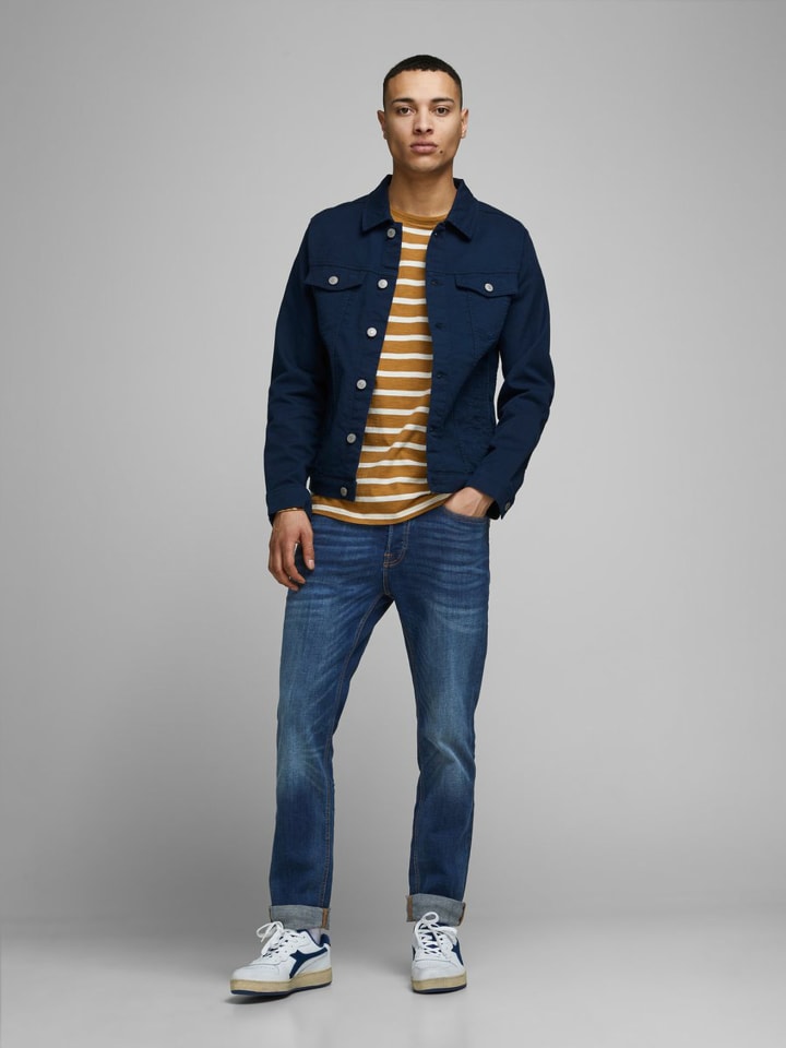 Jack & Jones Jeans TIM Straight Legs Flat Front TIM ORIGINAL in Dunkelblau-2 günstig kaufen